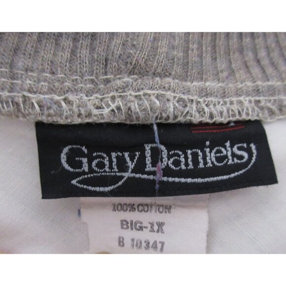 Cardigan Sweater Men's Big-3X Acrylic Cream Brown Geometric V-Neck Button-Front - Picture 3 of 7